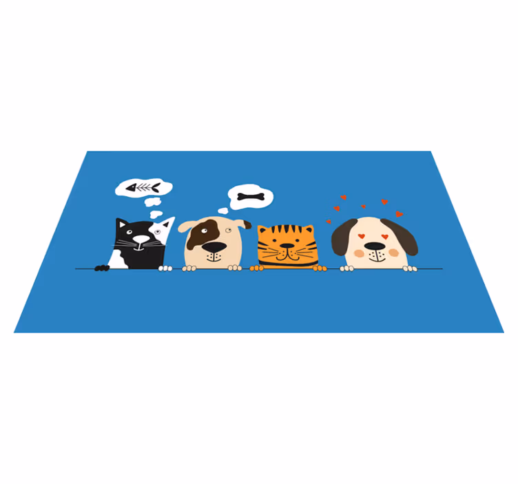 Cute pet expressions entrance hall vinyl carpet - TenStickers