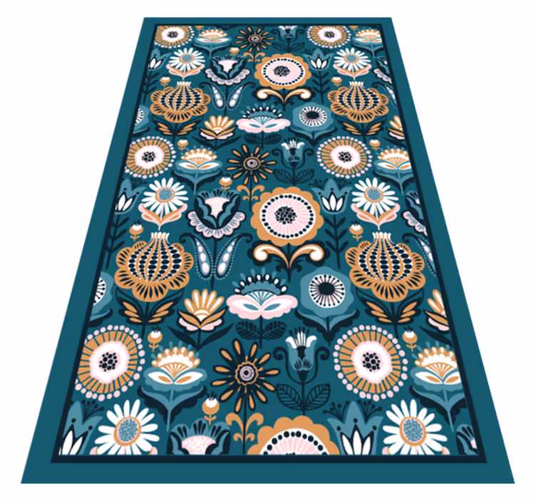 Floral Leaf Patterns bedroom vinyl carpet - TenStickers