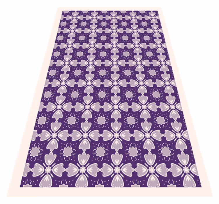 Purple tile design floral vinyl carpet - TenStickers