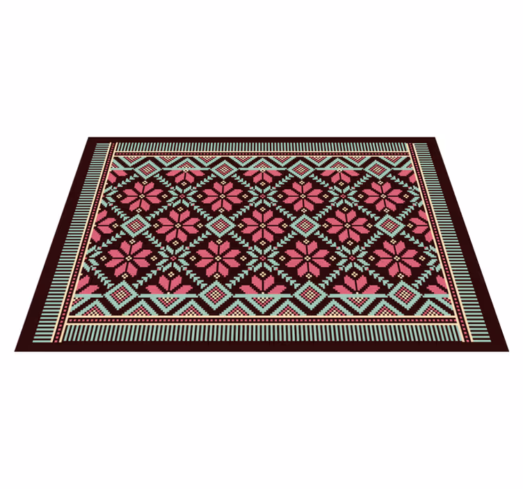 Nordic floral inspiration living room vinyl carpet - TenStickers