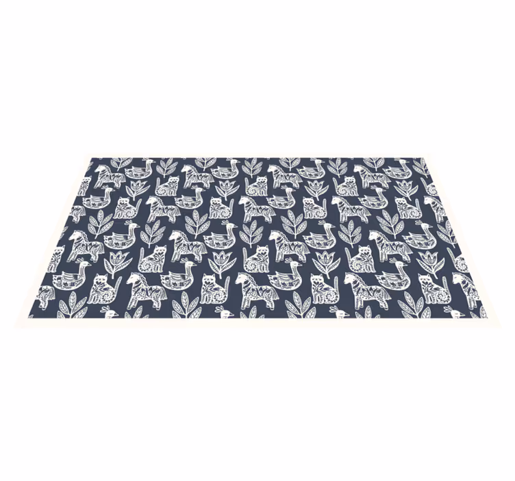 Delightful animal illustrations animal vinyl carpet - TenStickers