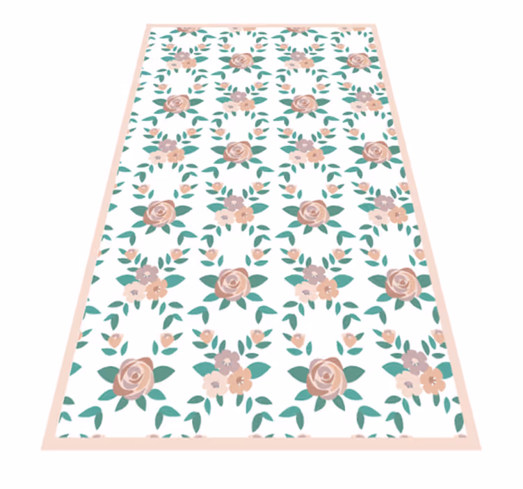 Simple roses design floral vinyl carpet - TenStickers