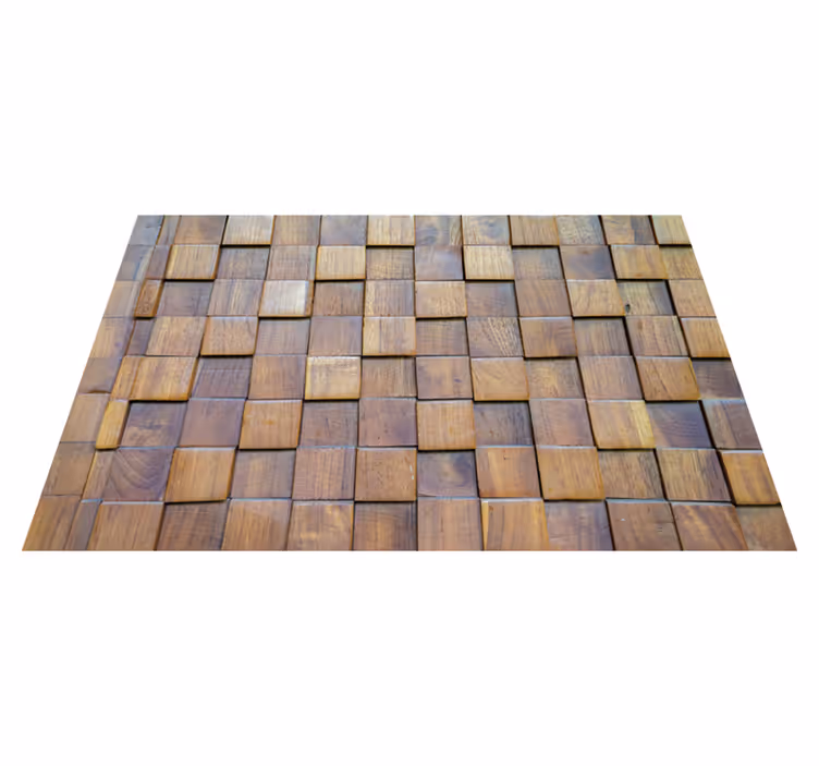 Square Pattern wood effect vinyl carpet - TenStickers