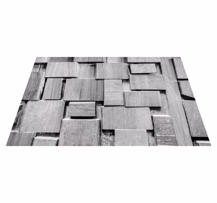 Textured Blocks wood effect vinyl carpet - TenStickers