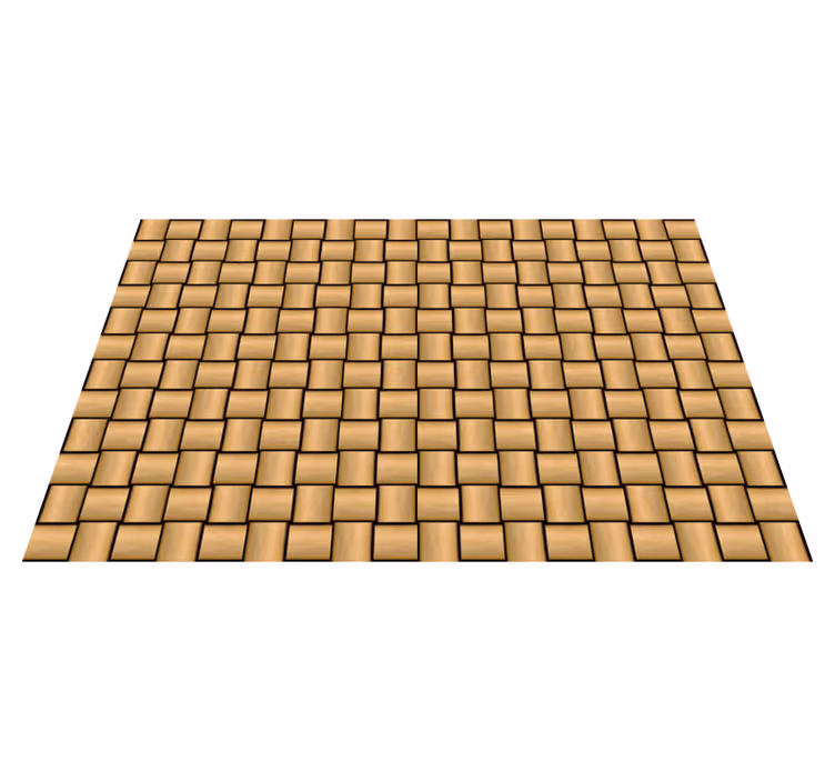 Brown tile pattern wood effect vinyl carpet - TenStickers