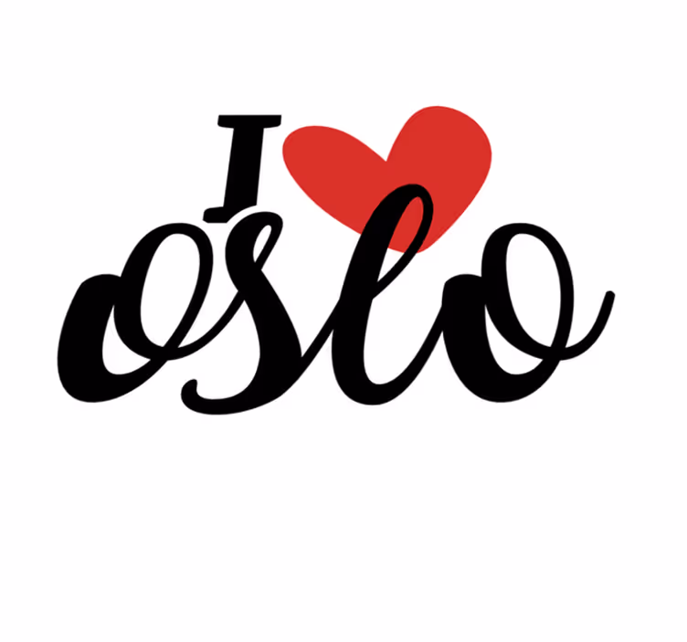 Heartfelt Oslo Love custom vinyl carpet - TenStickers