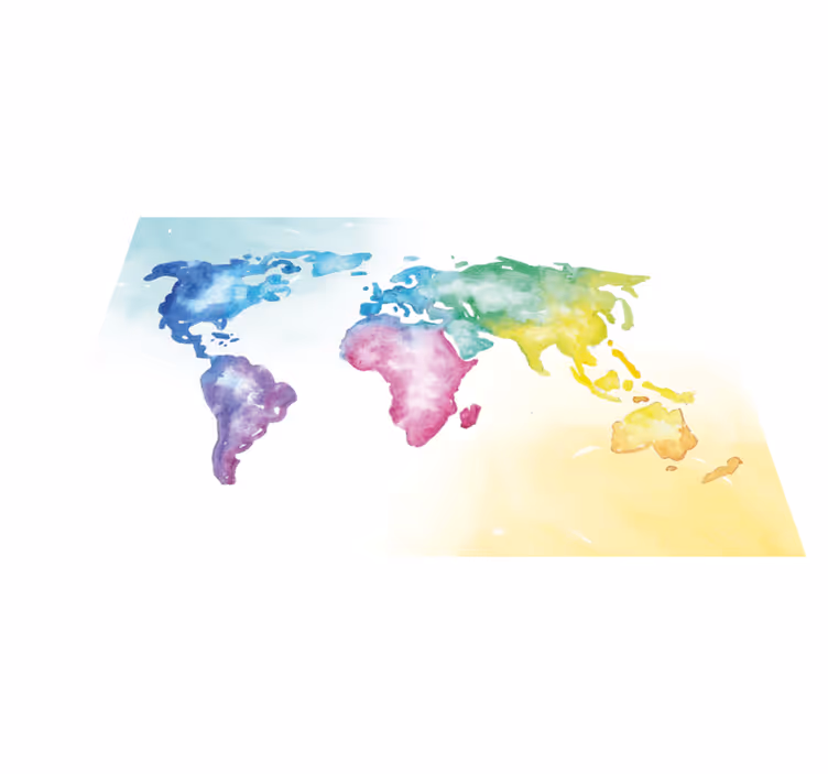 Vibrant Global Map world map vinyl carpet - TenStickers