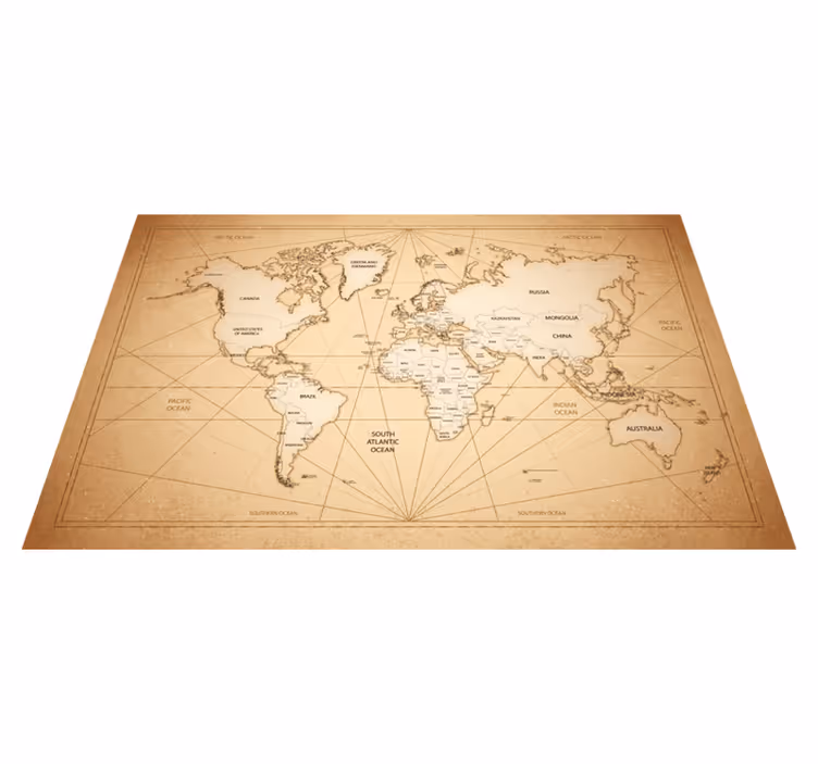 World Map Art bedroom vinyl carpet - TenStickers