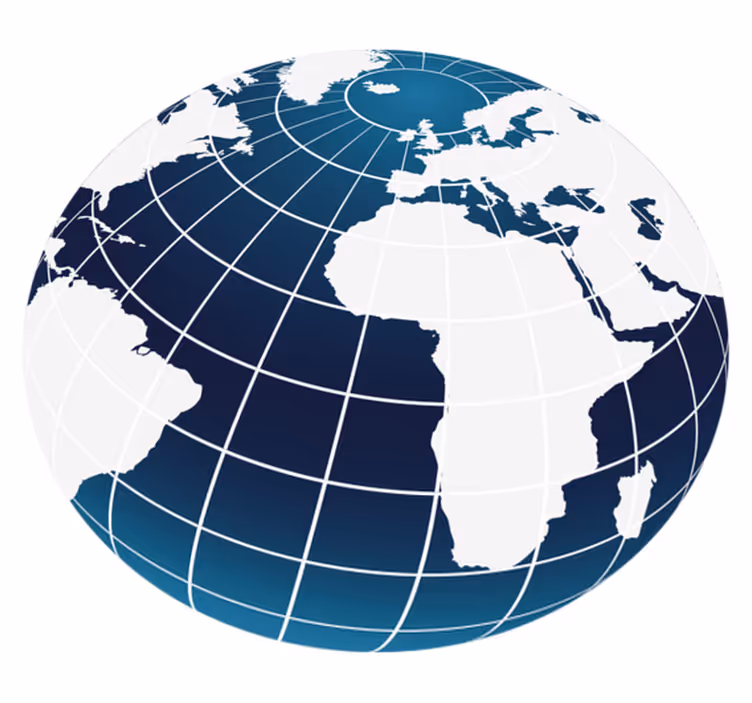 Blue global design world map vinyl carpet - TenStickers