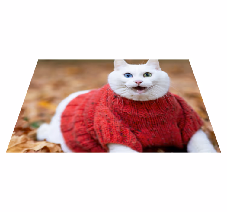Playful Cat Sweater animal vinyl carpet - TenStickers