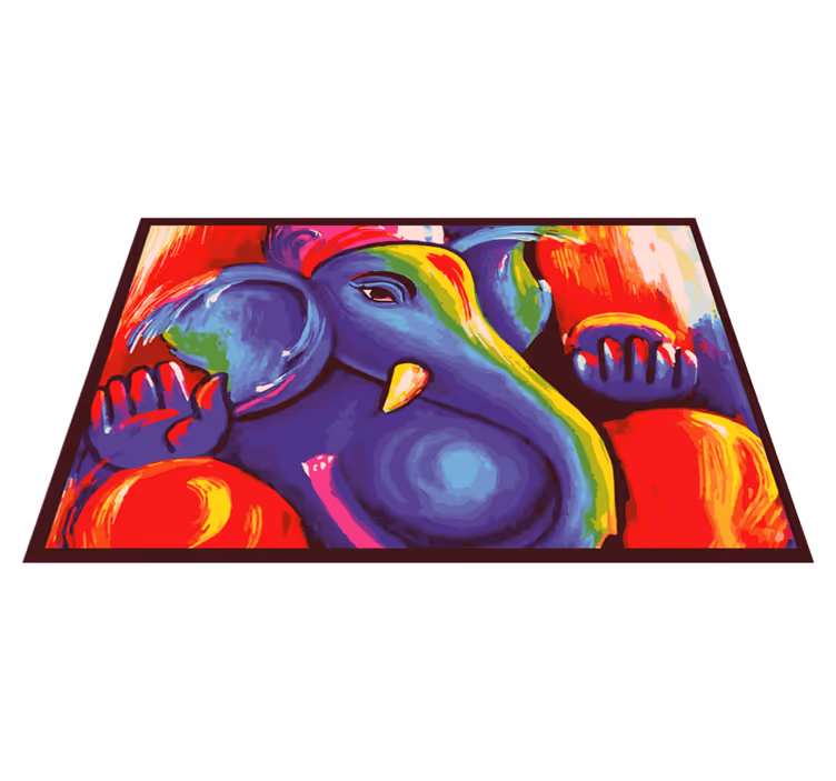 Colorful elephant artwork animal vinyl carpet - TenStickers