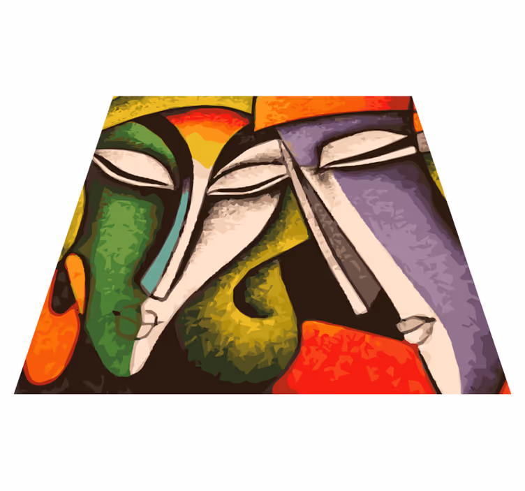 Vibrant Abstract Portraits bedroom vinyl carpet - TenStickers