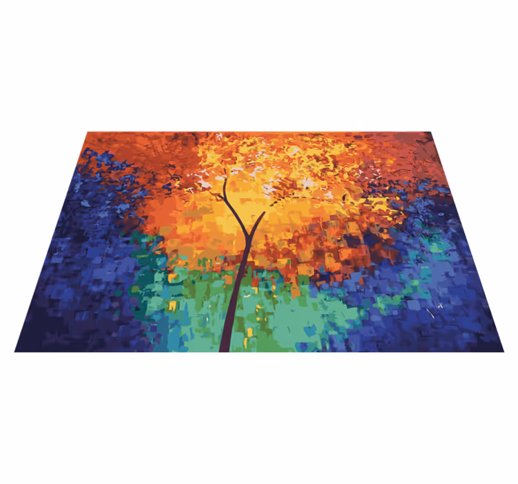 Colorful Tree Burst nature vinyl carpet - TenStickers