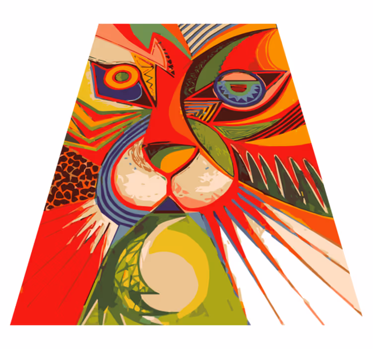 Colorful cat face animal vinyl carpet - TenStickers