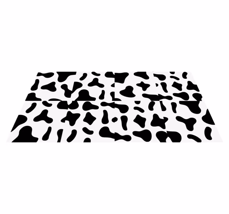 Animal print vinyl carpet black and white cow - TenStickers