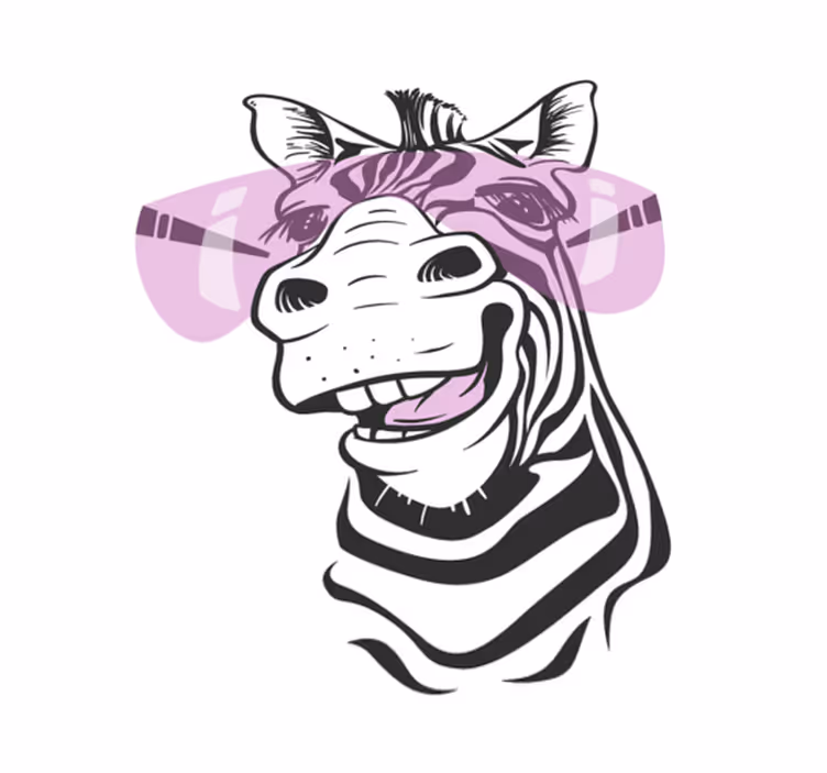 Smiling zebra face animal vinyl carpet - TenStickers