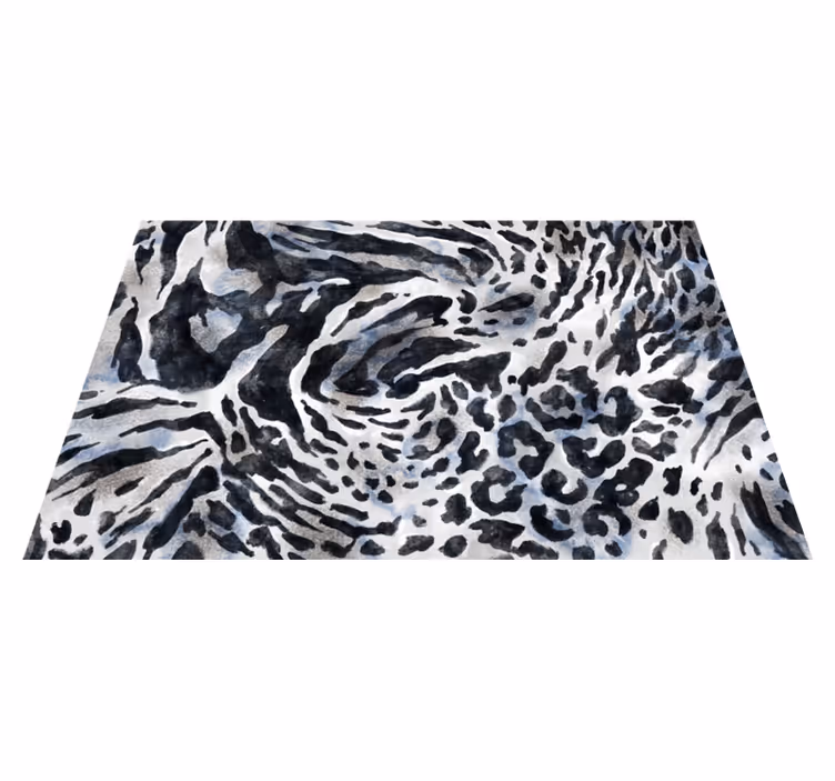 Wild black and white  animal print vinyl carpet - TenStickers