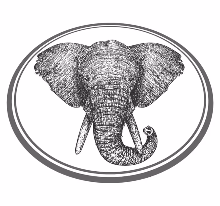 Grey elephant outline animal vinyl carpet - TenStickers