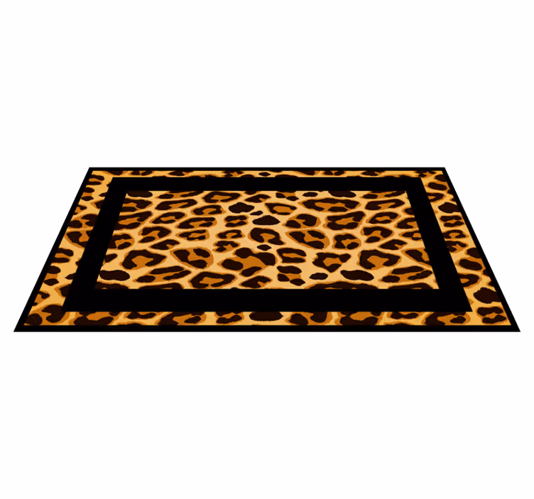 Rectangle leopard motif animal print vinyl carpet - TenStickers