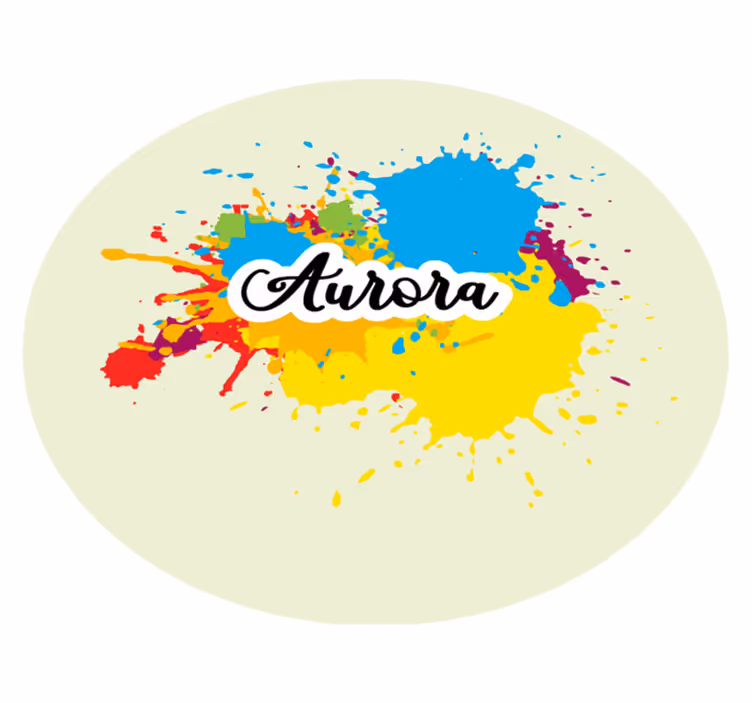 Splash artwork with name vinyl rug - TenStickers