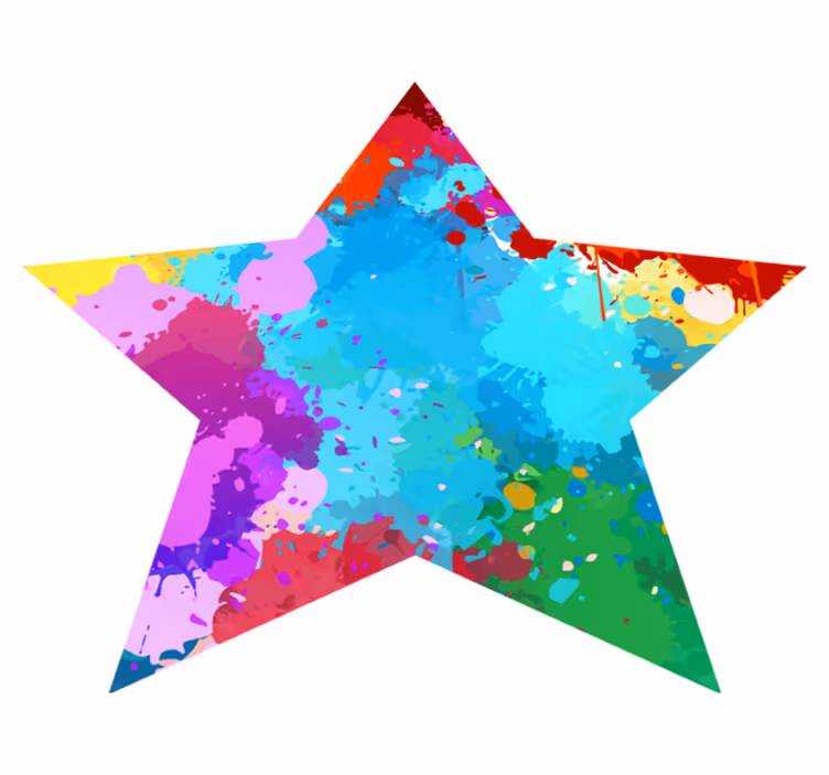 Star with colorful strokes kids vinyl carpet - TenStickers