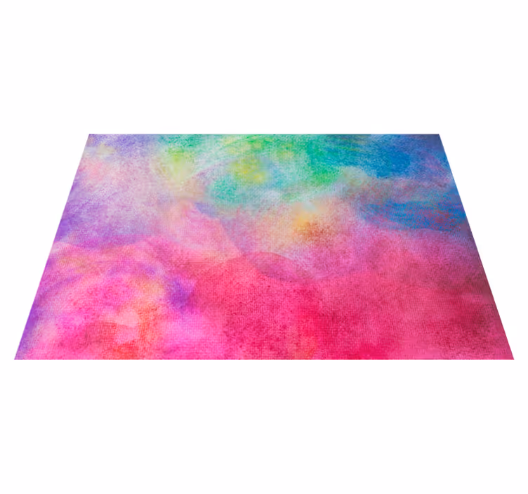 Colorful watercolor effect bedroom vinyl carpet - TenStickers