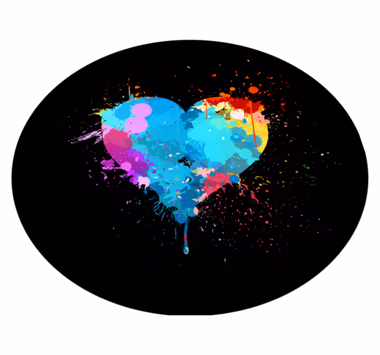 Colorful heart splash teen vinyl carpet - TenStickers