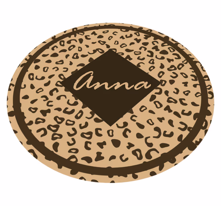 Leopard print name bedroom vinyl carpet - TenStickers
