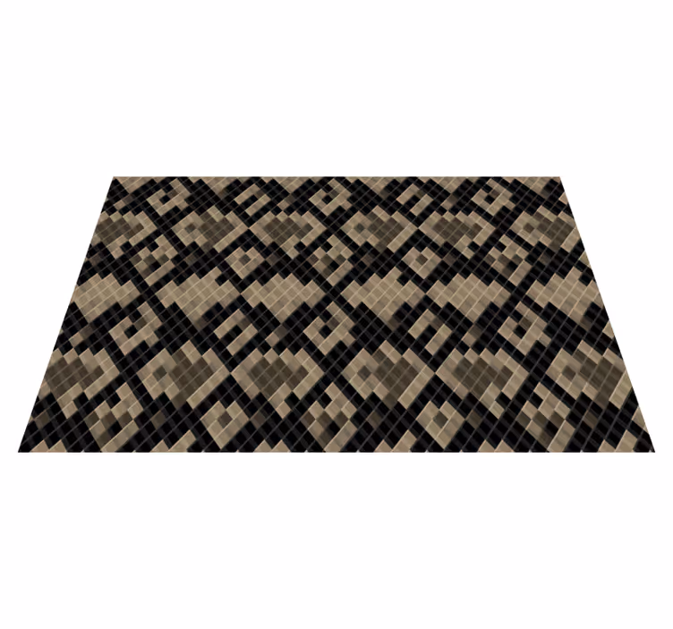 Black Geometric Pattern mosaic vinyl carpet - TenStickers