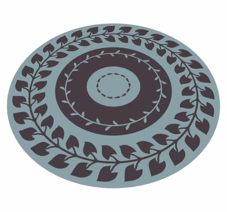 Leafy Circular Pattern nature vinyl carpet - TenStickers