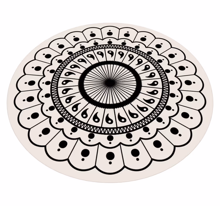 Intricate Circular Element mandala vinyl carpet - TenStickers