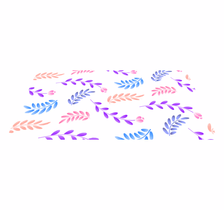 Botanical Leaf Element floral vinyl carpet - TenStickers