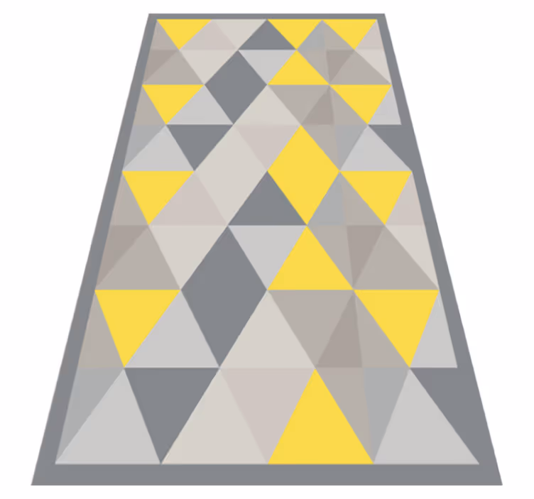 Grey and yellow triangles geometric vinyl carpet - TenStickers