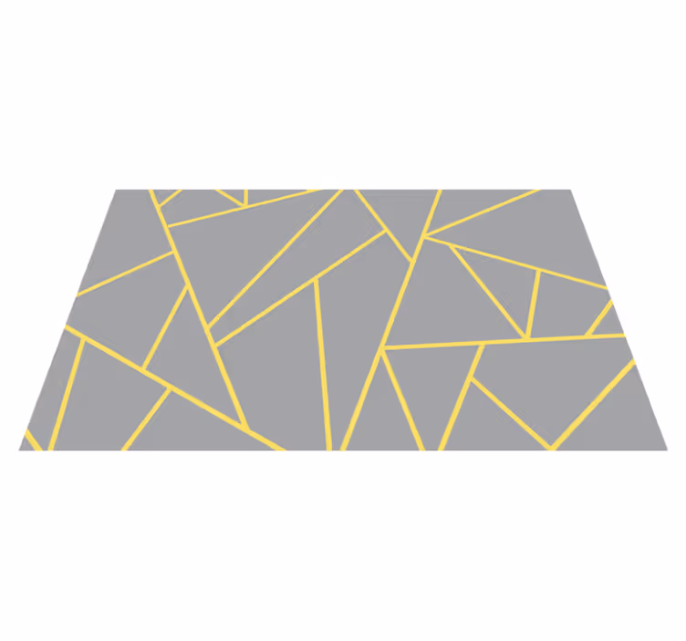 Modern yellow and gray geometric vinyl carpet - TenStickers