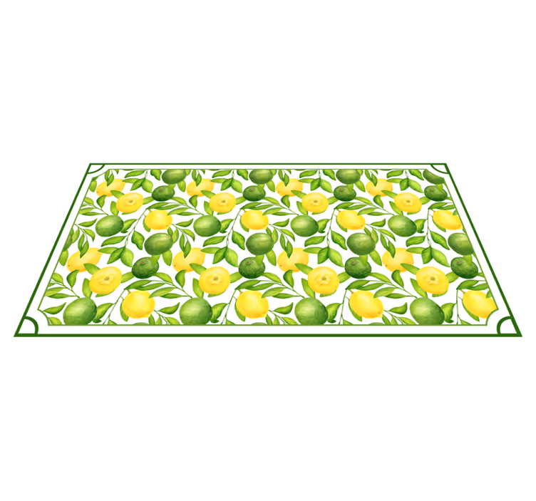 Citrus leaf pattern kitchen vinyl carpet - TenStickers