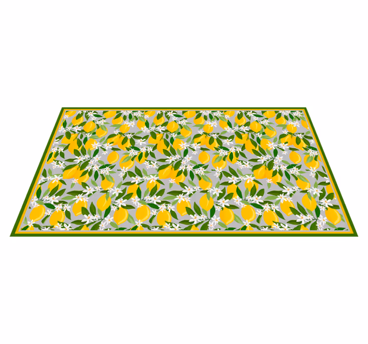 Lemon Blossom Motif kitchen vinyl carpet - TenStickers
