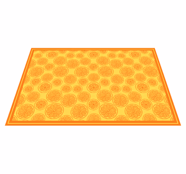 Floral vinyl carpet citrus slice design - TenStickers