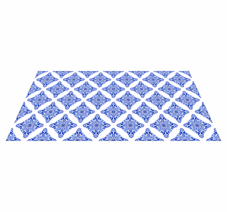 Patterned Blue tile vinyl carpet - TenStickers