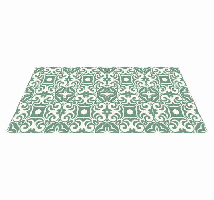 Elegant green pattern living room vinyl carpet - TenStickers