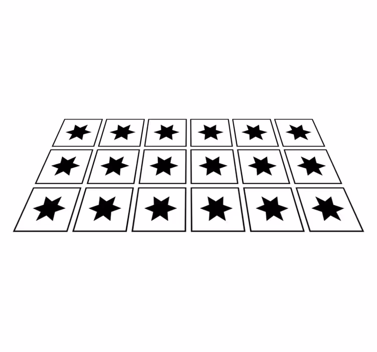Black and white motif star vinyl carpet - TenStickers