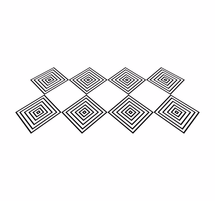 Concentric squares geometric vinyl carpet - TenStickers