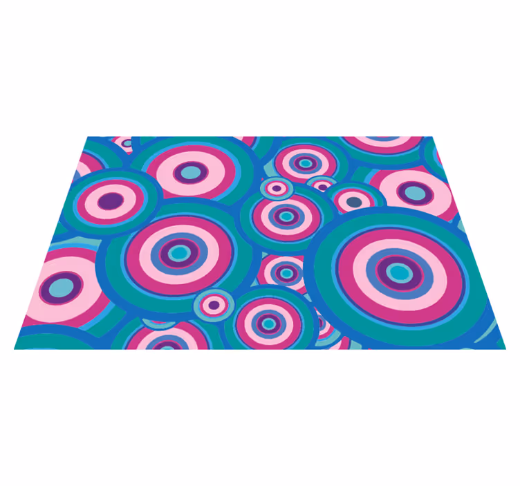 Colorful Circular Motifs geometric vinyl carpet - TenStickers