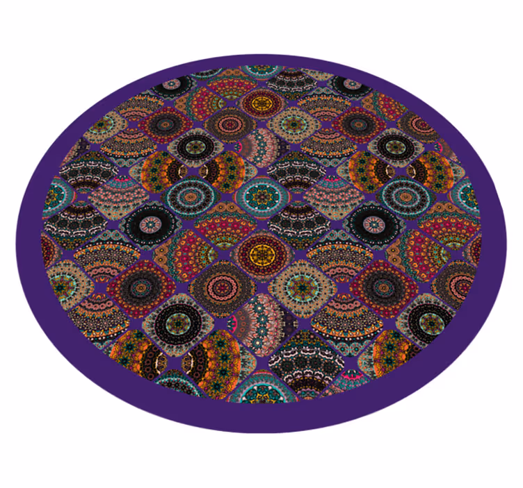 Colorful Circular Patterns mandala vinyl carpet - TenStickers