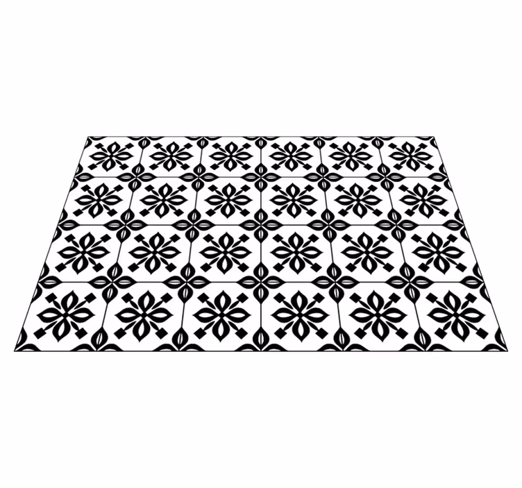 Black white mosaic living room vinyl carpet - TenStickers