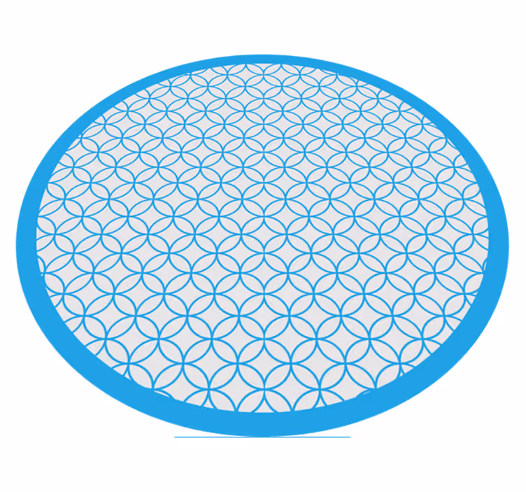 Circular blue elegant pattern geometric vinyl carpet - TenStickers