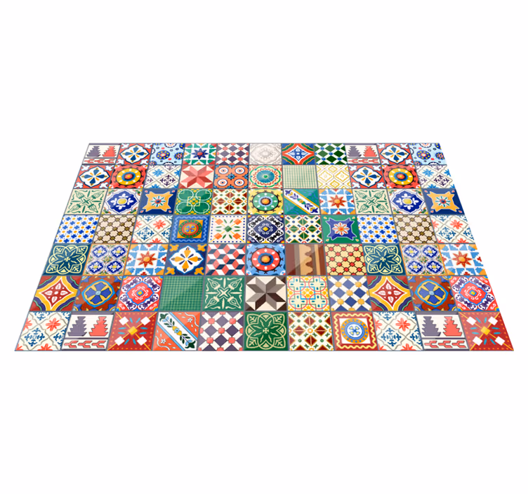 Vibrant mosaic ceramics tile vinyl carpet - TenStickers