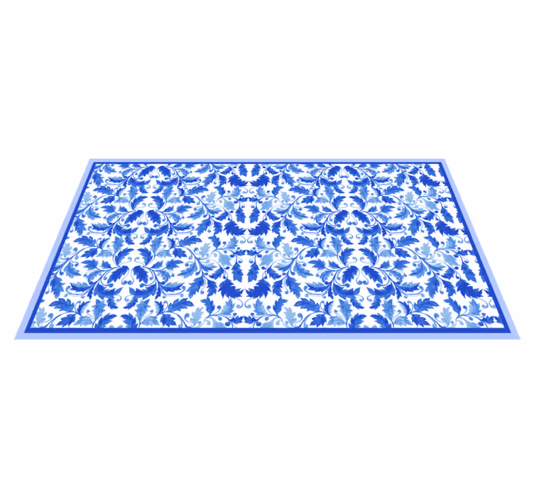 Blue Floral Patterns texture vinyl carpet - TenStickers