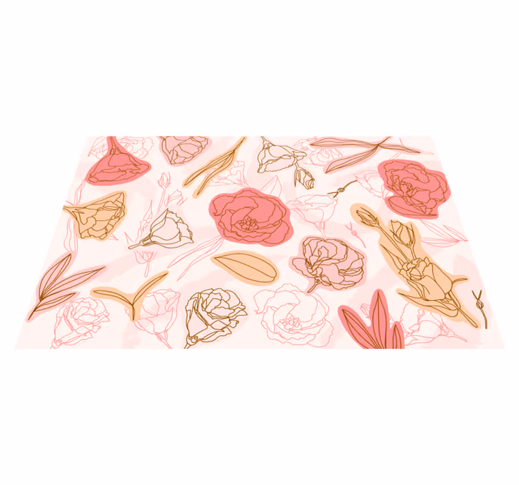 Sophisticated Botanical Element bathroom vinyl carpet - TenStickers
