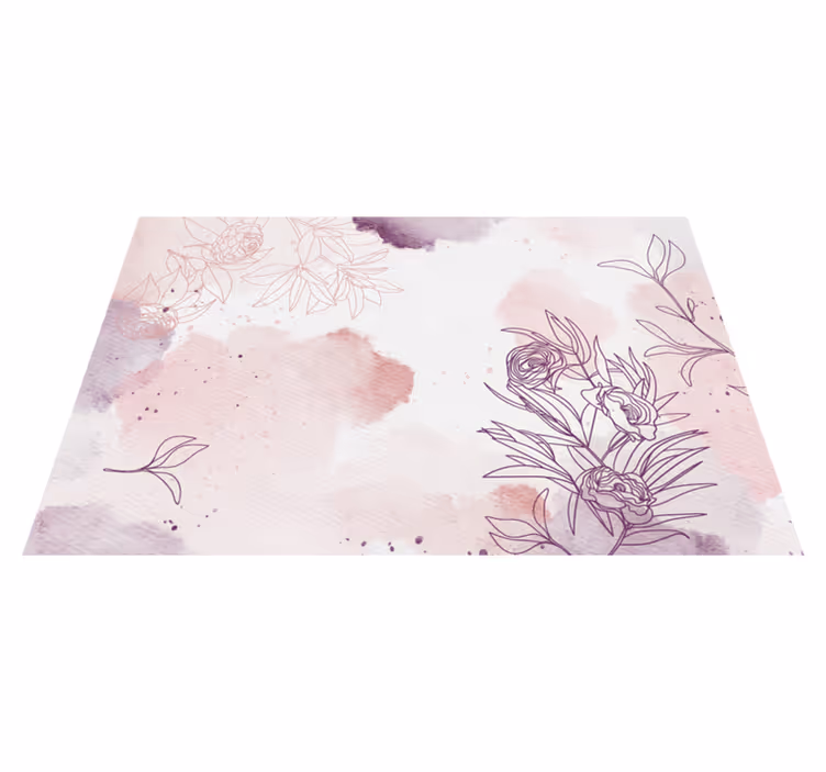 Gentle Blossom Accent floral vinyl carpet - TenStickers
