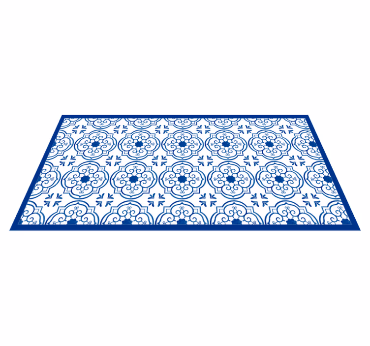 Classic blue tiles bathroom vinyl carpet - TenStickers